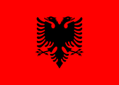 The National Flag of Albania is shown as a flat sticker